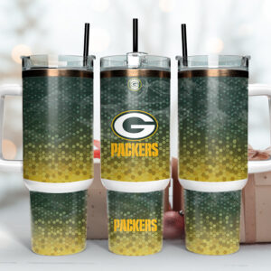 Green Bay Packers NFL Custom Stanley Quencher 40oz Stainless Steel Tumbler With Handle