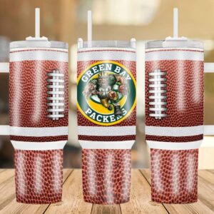 Green Bay Packers NFL Custom Stanley Quencher 40oz Stainless Steel Tumbler With Handle