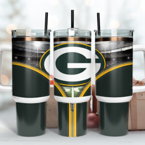 Green Bay Packers NFL Custom Stanley Quencher 40oz Stainless Steel Tumbler With Handle