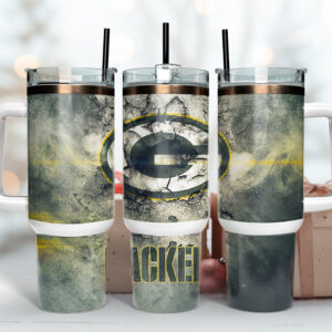 Green Bay Packers NFL Custom Stanley Quencher 40oz Stainless Steel Tumbler With Handle