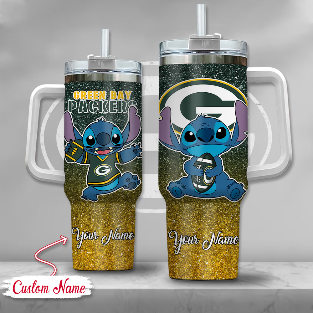 Green Bay Packers NFL Custom Stanley Quencher 40oz Stainless Steel Tumbler With Handle