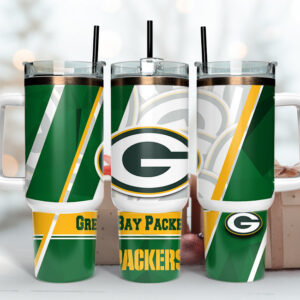 Green Bay Packers NFL Custom Stanley Quencher 40oz Stainless Steel Tumbler With Handle