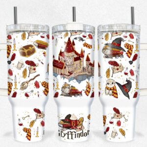 Gryffindor House Harry Potter Movies Custom Stanley Quencher 40oz Stainless Steel Tumbler With Handle