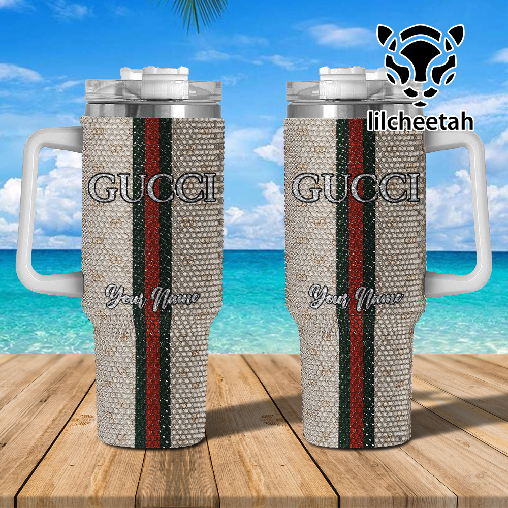 Gucci Brand Custom Stanley Quencher 40oz Stainless Steel Tumbler With Handle