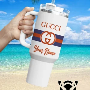 Gucci Brand Custom Stanley Quencher 40oz Stainless Steel Tumbler With Handle