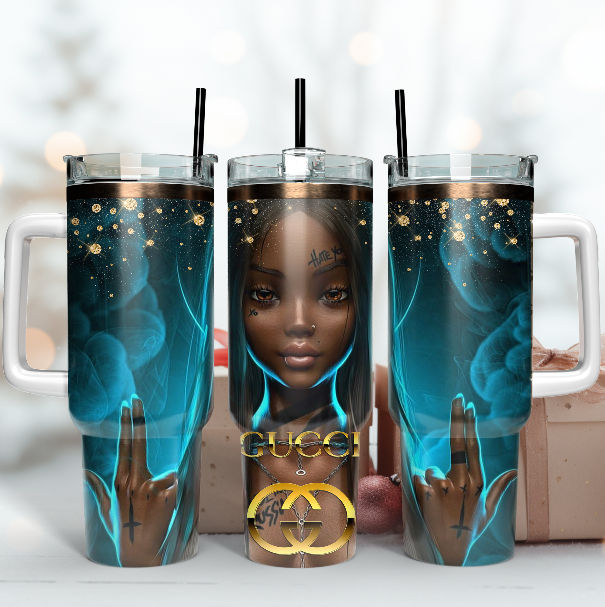Gucci Girl Custom Stanley Quencher 40oz Stainless Steel Tumbler With Handle