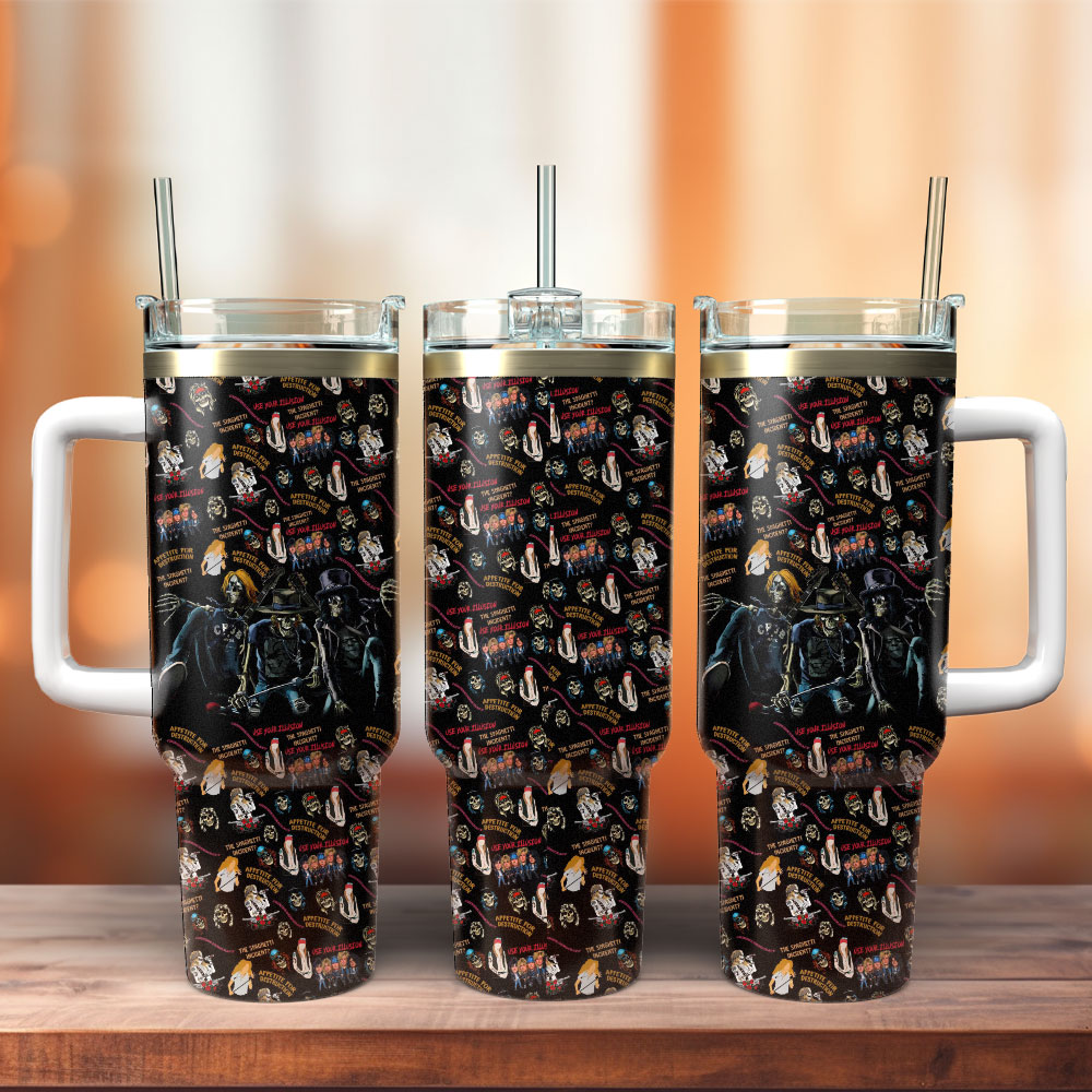 Guns N' Roses Music Custom Stanley Quencher 40oz Stainless Steel Tumbler With Handle