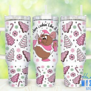 Gus Cinderella Disney Cartoon Custom Stanley Quencher 40oz Stainless Steel Tumbler With Handle