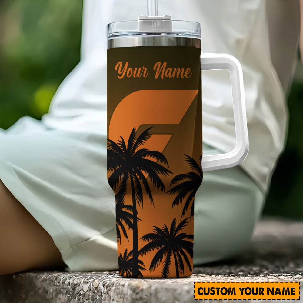 GWS Giants AFL Custom Stanley Quencher 40oz Stainless Steel Tumbler With Handle