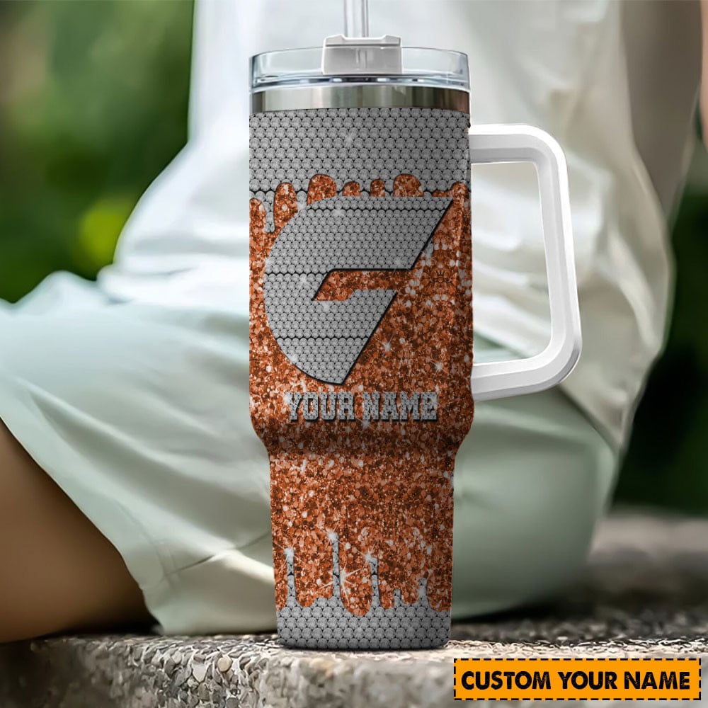 GWS Giants AFL Glitter Custom Stanley Quencher 40oz Stainless Steel Tumbler With Handle