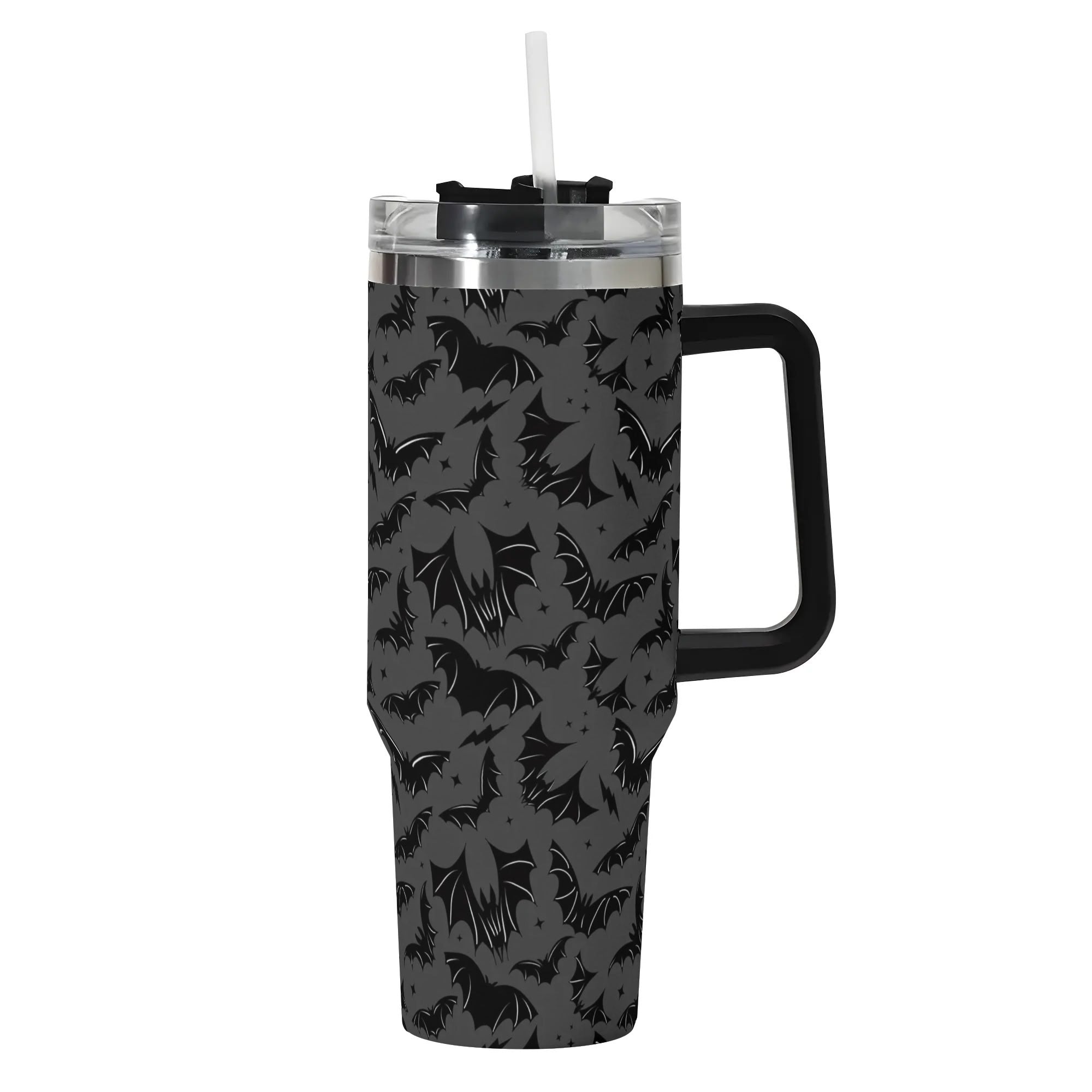 Halloween Batty Bats Custom Stanley Quencher 40oz Stainless Steel Tumbler With Handle