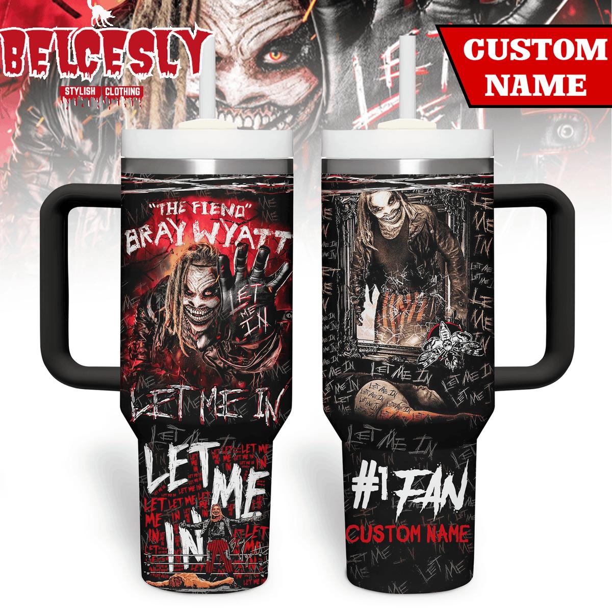 Halloween Bray Wyatt WWE Custom Stanley Quencher 40oz Stainless Steel Tumbler With Handle