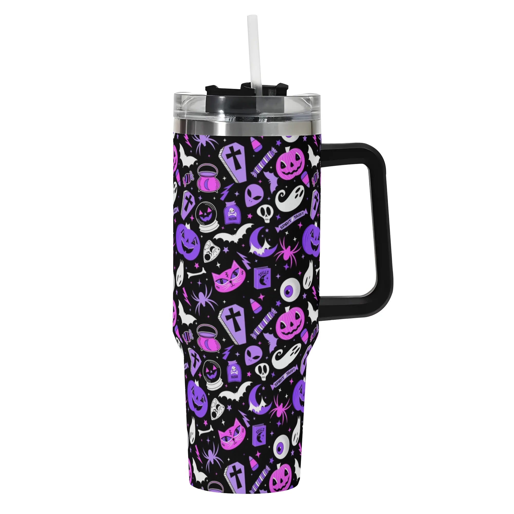 Halloween Everything Spooky Custom Stanley Quencher 40oz Stainless Steel Tumbler With Handle