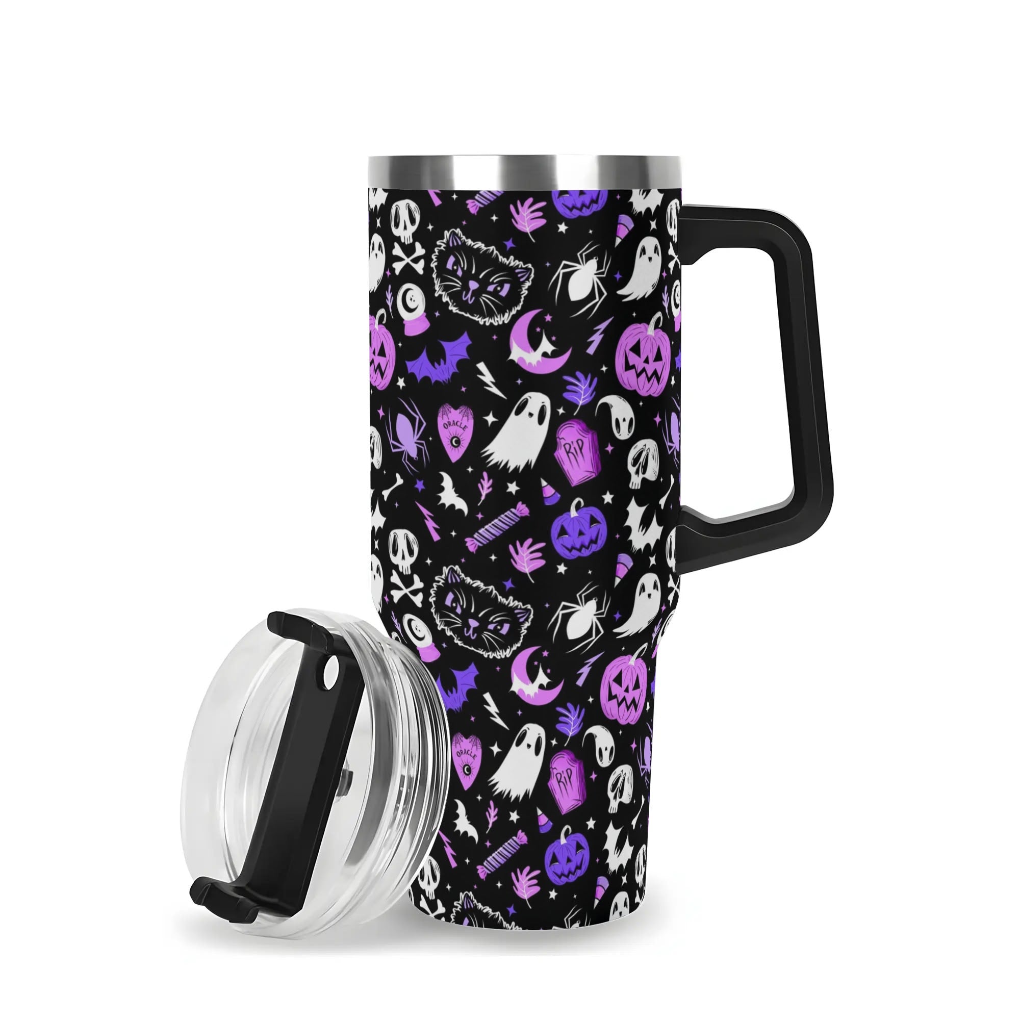 Halloween Everything Spooky Custom Stanley Quencher 40oz Stainless Steel Tumbler With Handle