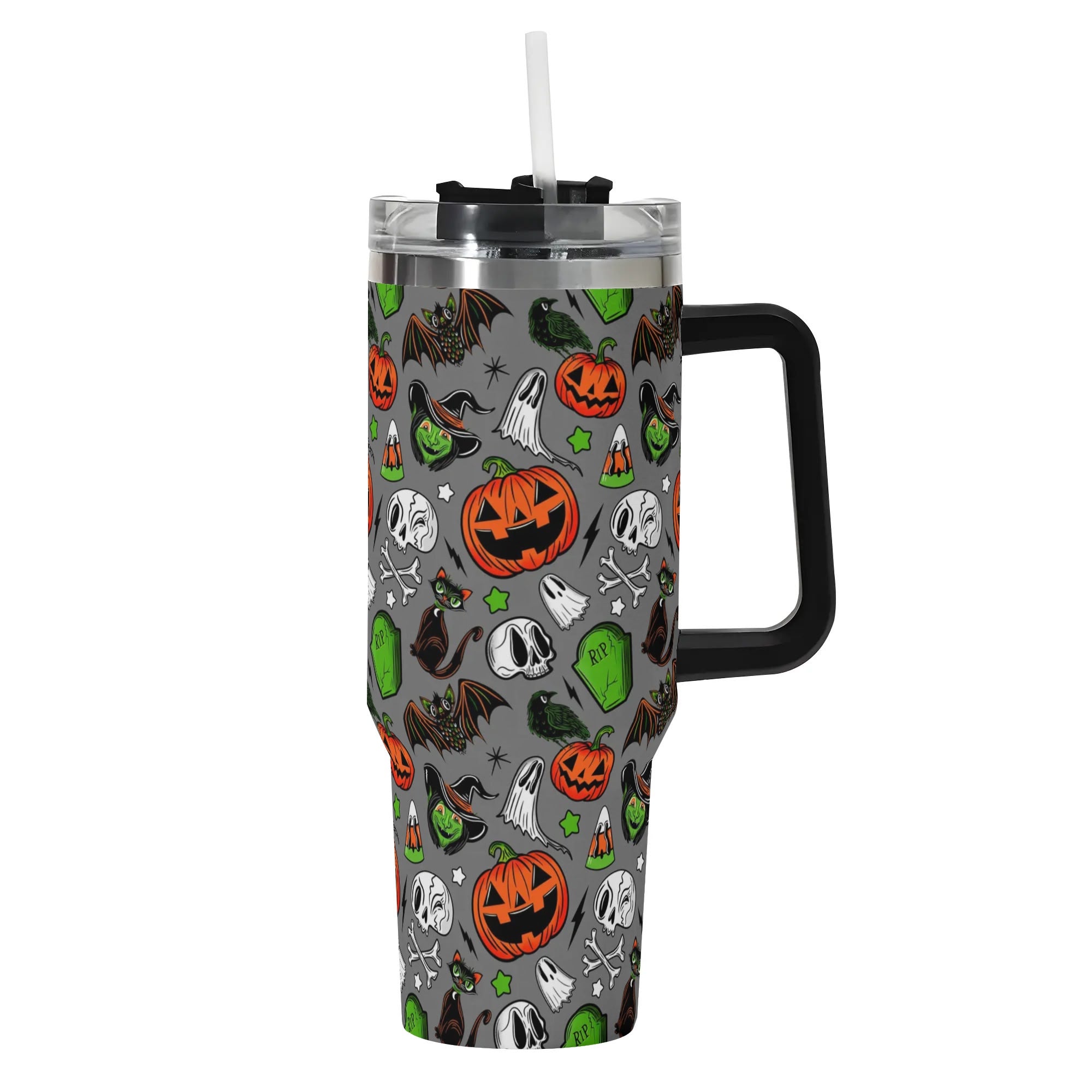 Halloween Forever Spooky Custom Stanley Quencher 40oz Stainless Steel Tumbler With Handle