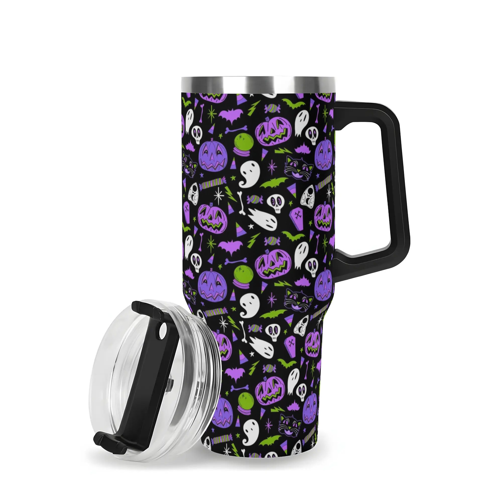 Halloween Ghouls Spooky Custom Stanley Quencher 40oz Stainless Steel Tumbler With Handle