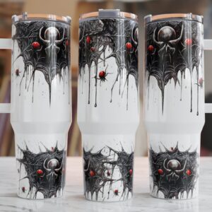 Halloween Goth Spider Custom Stanley Quencher 40oz Stainless Steel Tumbler With Handle