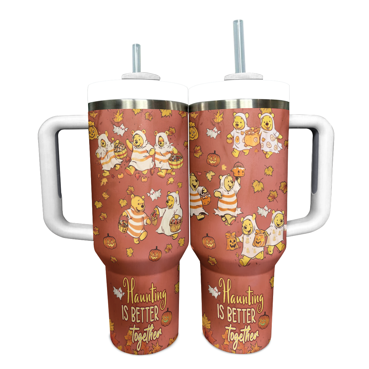 Halloween Haunting Is Better Together Custom Stanley Quencher 40oz Stainless Steel Tumbler With Handle