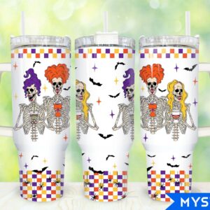Halloween Hocus Pocus Movies Custom Stanley Quencher 40oz Stainless Steel Tumbler With Handle
