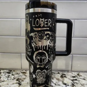 Halloween Horror Characters Movies Custom Stanley Quencher 40oz Stainless Steel Tumbler With Handle