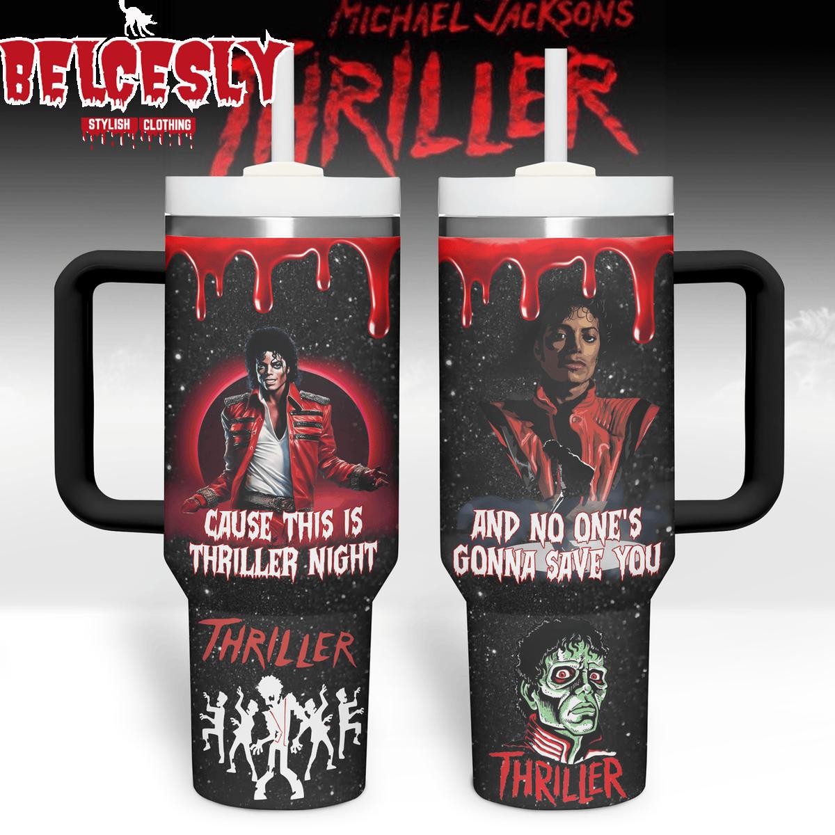 Halloween Michael Jackson Music Custom Stanley Quencher 40oz Stainless Steel Tumbler With Handle