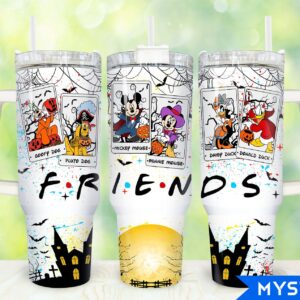 Halloween Mickey And Friends Disney Cartoon Custom Stanley Quencher 40oz Stainless Steel Tumbler With Handle