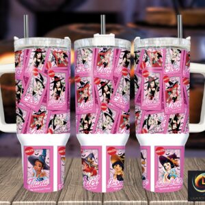 Halloween Princesses Disney Cartoon Custom Stanley Quencher 40oz Stainless Steel Tumbler With Handle