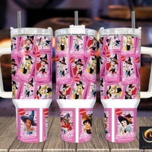 Halloween Princesses Disney Cartoon Custom Stanley Quencher 40oz Stainless Steel Tumbler With Handle