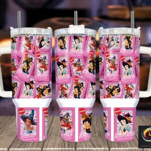 Halloween Princesses Disney Cartoon Custom Stanley Quencher 40oz Stainless Steel Tumbler With Handle
