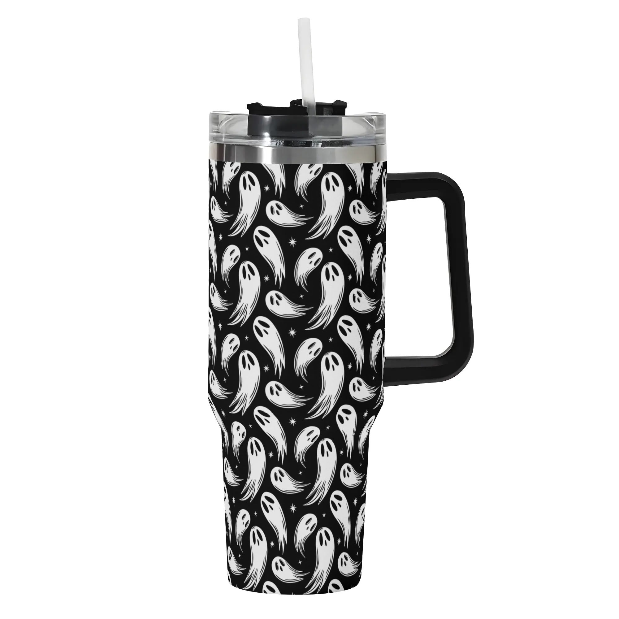 Halloween Spooky Spirits Custom Stanley Quencher 40oz Stainless Steel Tumbler With Handle