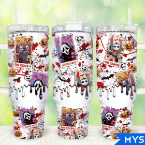 Halloween Stitch Disney Cartoon Custom Stanley Quencher 40oz Stainless Steel Tumbler With Handle