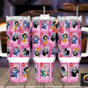 Halloween Stitch Disney Cartoon Custom Stanley Quencher 40oz Stainless Steel Tumbler With Handle