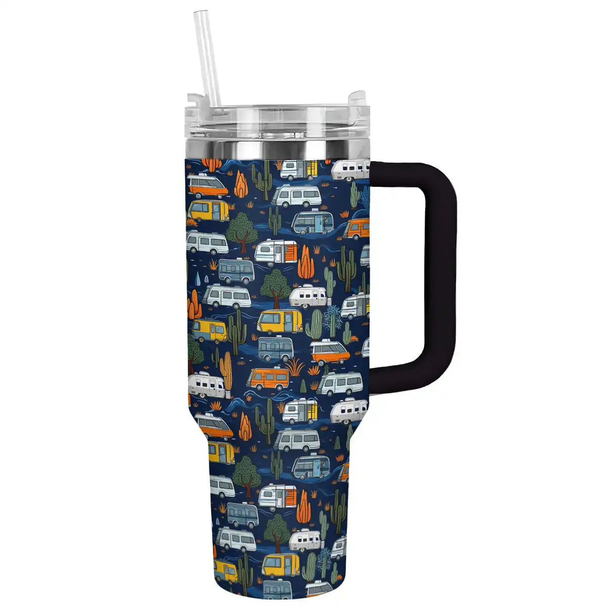Happy Camping Custom Stanley Quencher 40oz Stainless Steel Tumbler With Handle