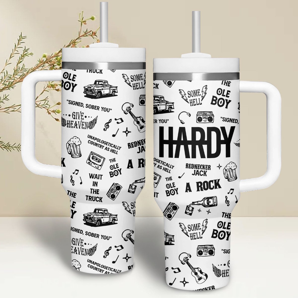 HARDY Music Custom Stanley Quencher 40oz Stainless Steel Tumbler With Handle