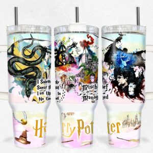 Harry Potter Movies Custom Stanley Quencher 40oz Stainless Steel Tumbler With Handle