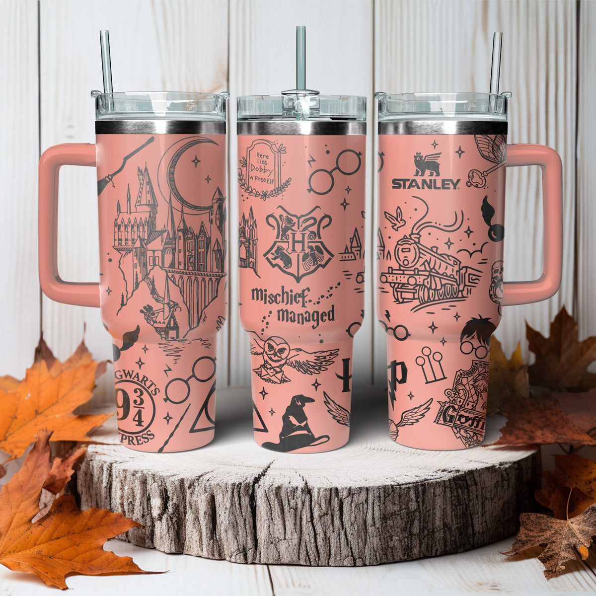 Harry Potter Movies Custom Stanley Quencher 40oz Stainless Steel Tumbler With Handle