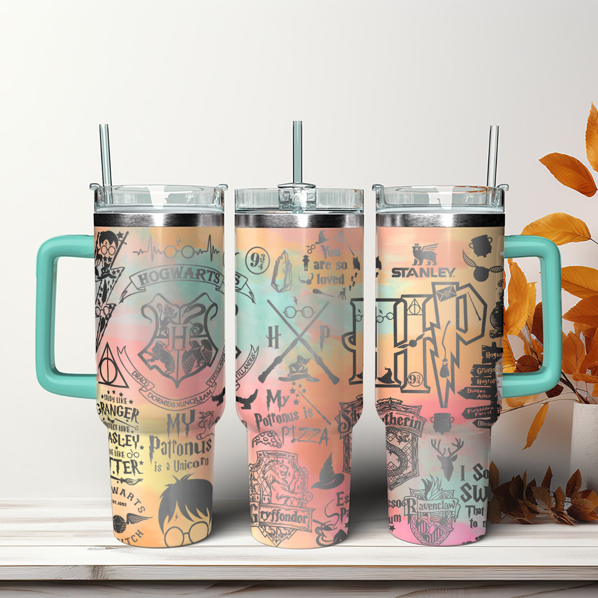 Harry Potter Movies Custom Stanley Quencher 40oz Stainless Steel Tumbler With Handle