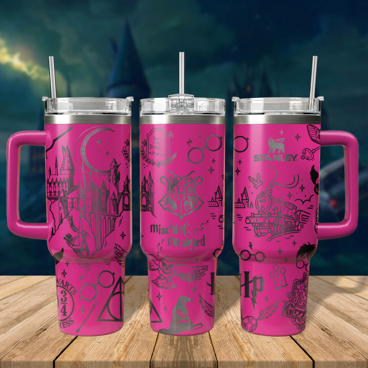 Harry Potter Movies Custom Stanley Quencher 40oz Stainless Steel Tumbler With Handle