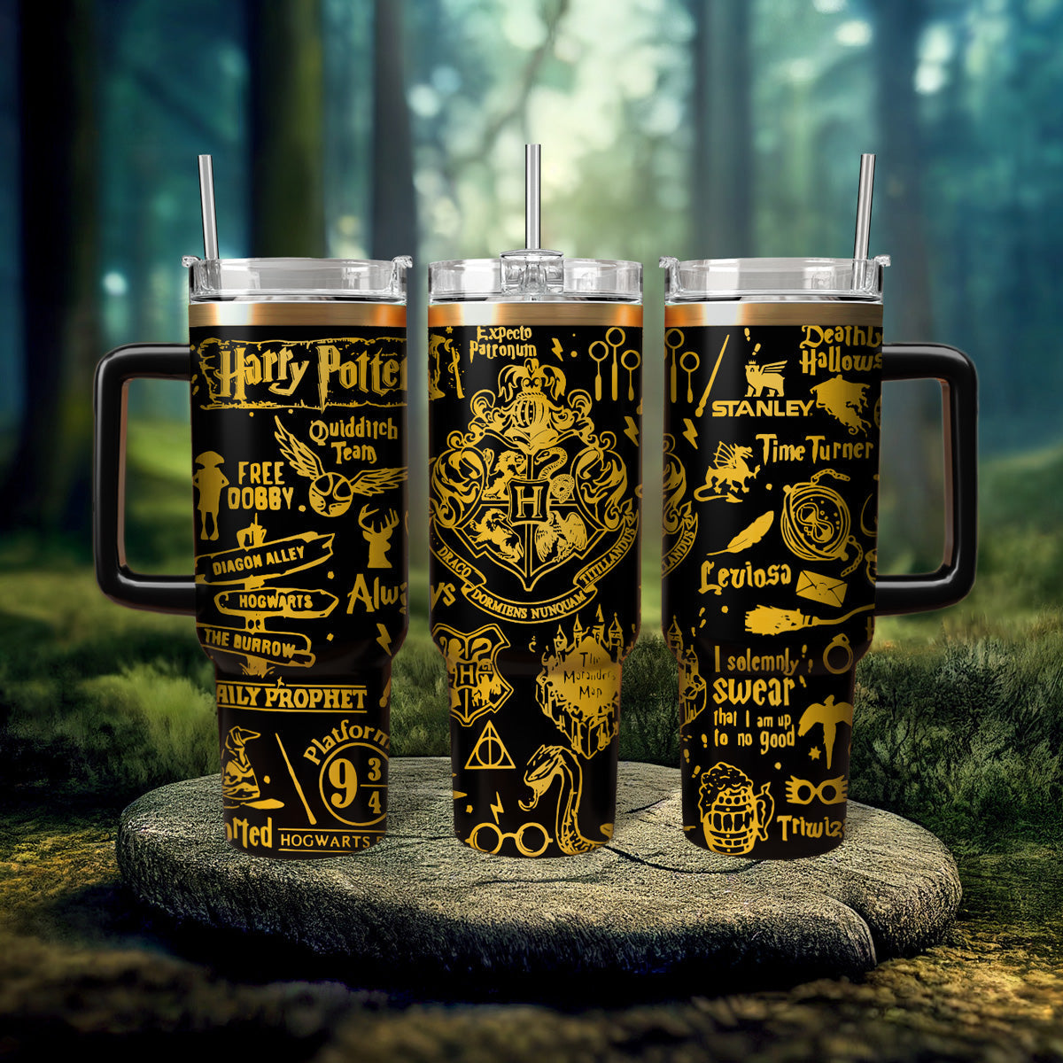 Harry Potter Movies Custom Stanley Quencher 40oz Stainless Steel Tumbler With Handle