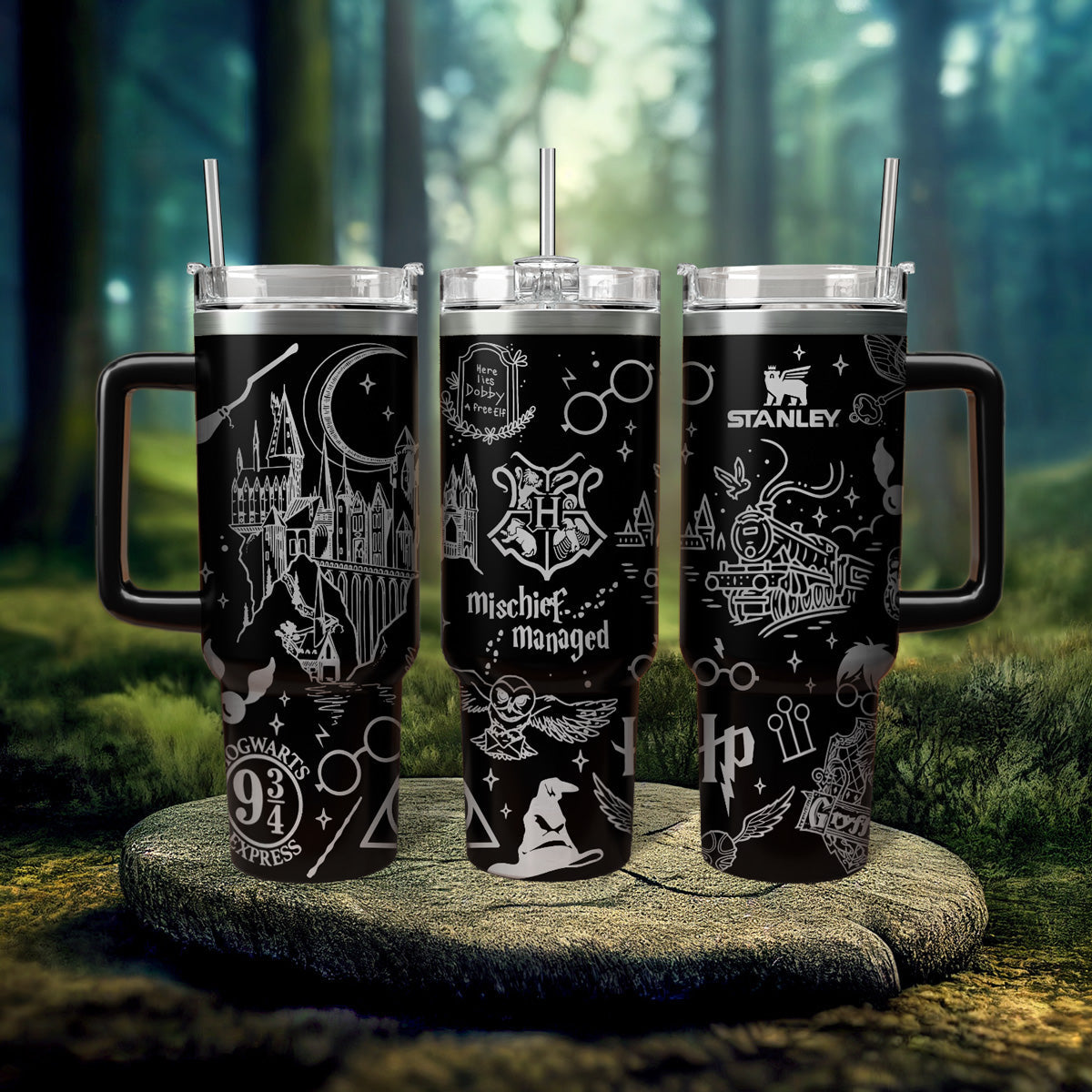 Harry Potter Movies Custom Stanley Quencher 40oz Stainless Steel Tumbler With Handle