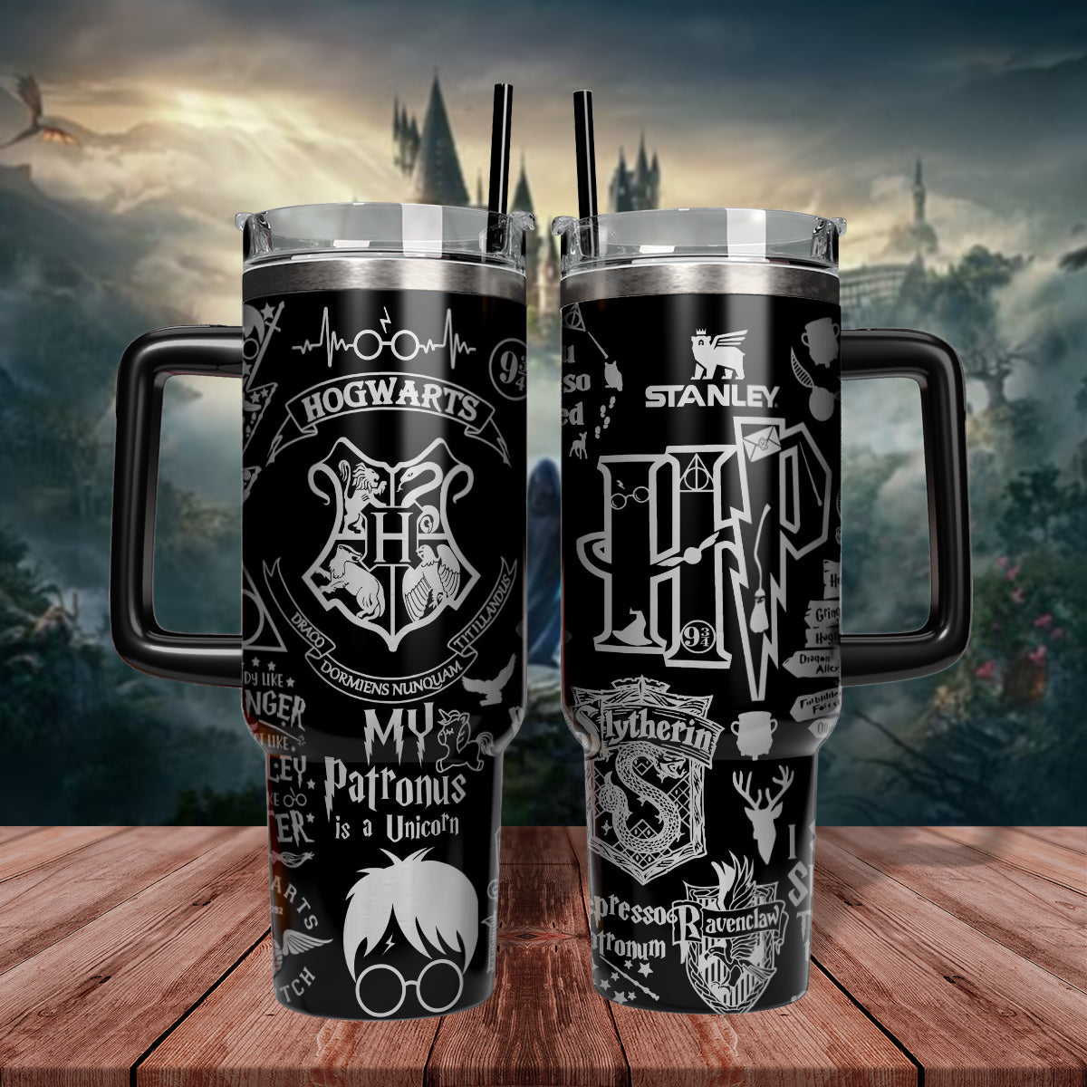 Harry Potter Movies Custom Stanley Quencher 40oz Stainless Steel Tumbler With Handle