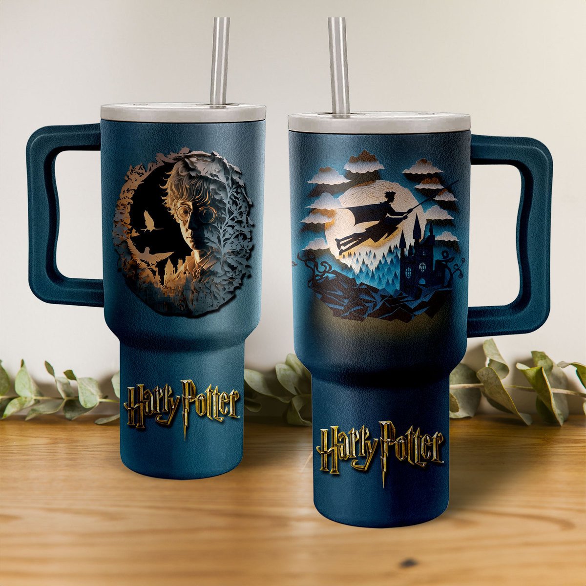 Harry Potter Movies Custom Stanley Quencher 40oz Stainless Steel Tumbler With Handle