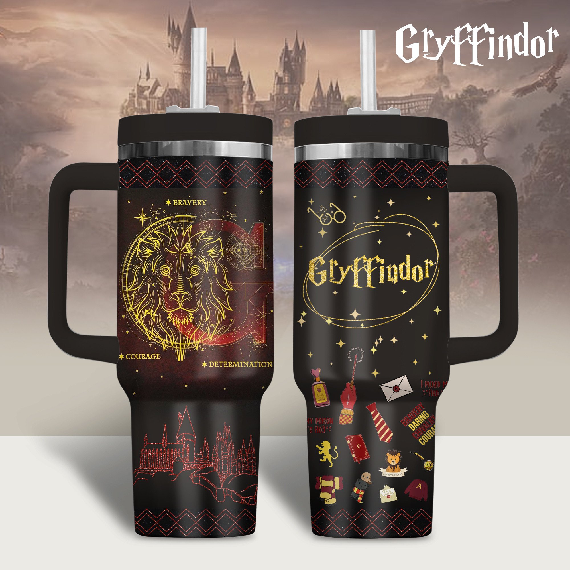 Harry Potter Movies Custom Stanley Quencher 40oz Stainless Steel Tumbler With Handle