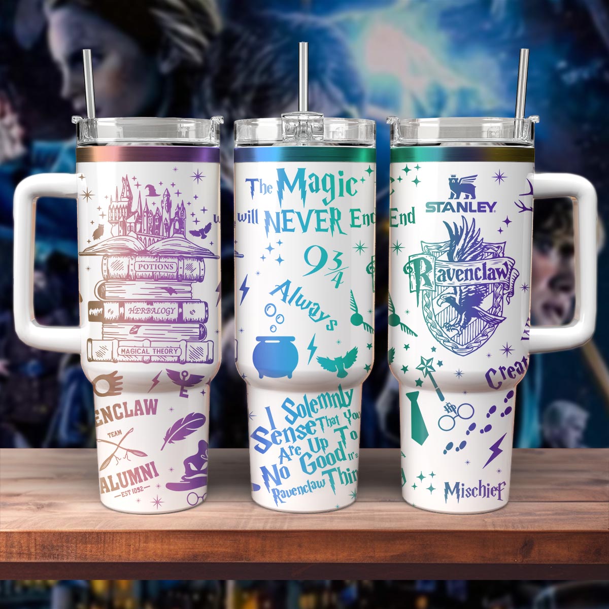 Harry Potter Movies Custom Stanley Quencher 40oz Stainless Steel Tumbler With Handle