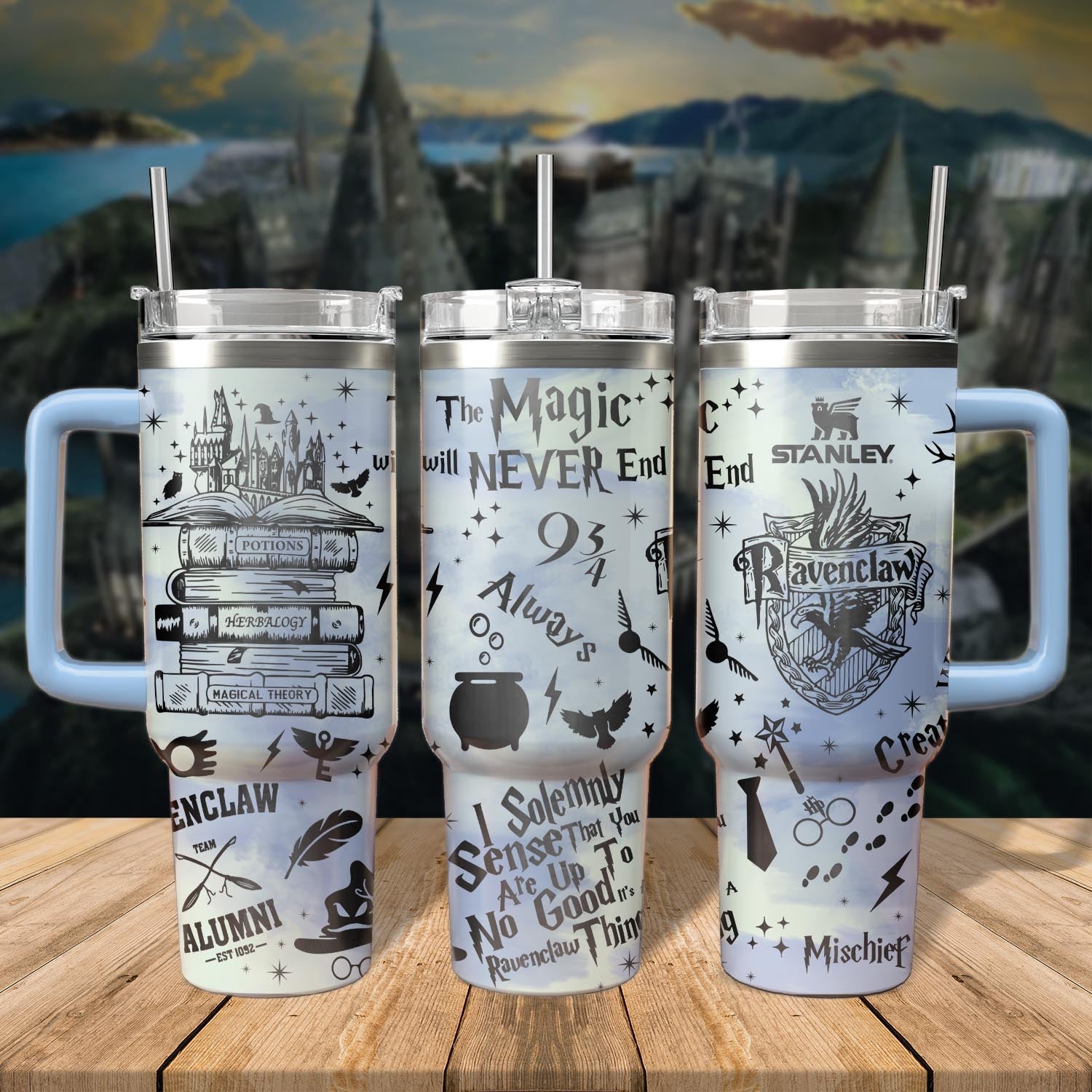 Harry Potter Movies Custom Stanley Quencher 40oz Stainless Steel Tumbler With Handle