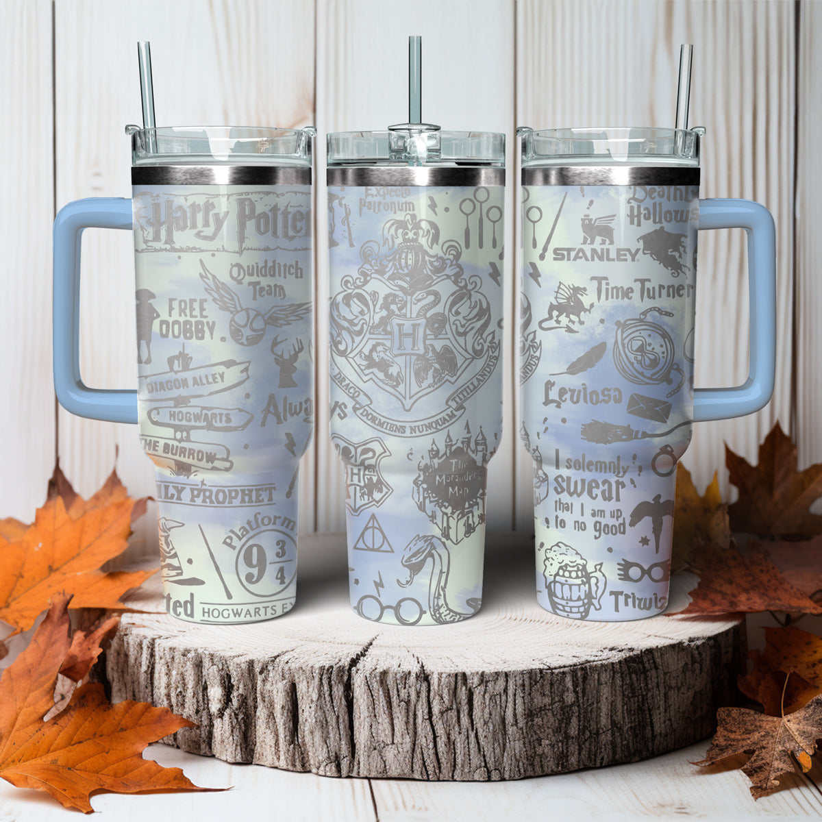 Harry Potter Movies Custom Stanley Quencher 40oz Stainless Steel Tumbler With Handle