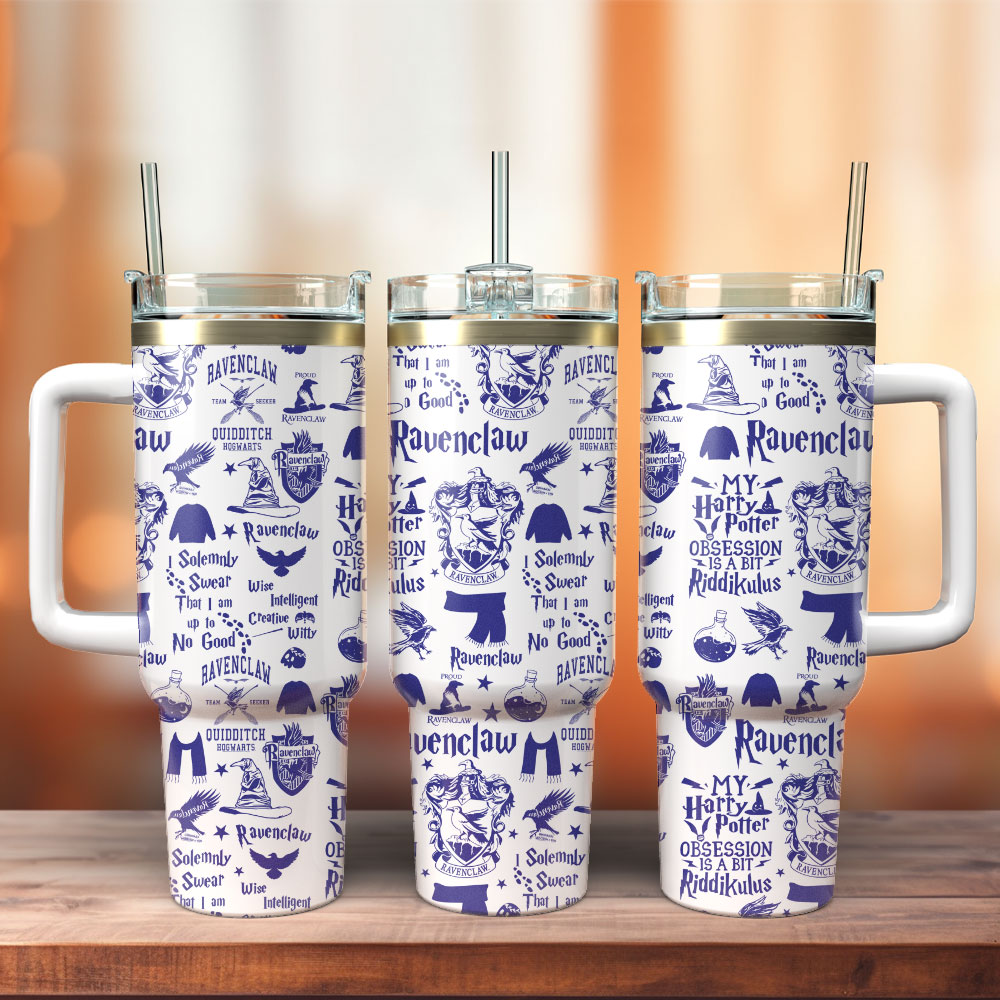 Harry Potter Ravenclaw Movie Custom Stanley Quencher 40oz Stainless Steel Tumbler With Handle