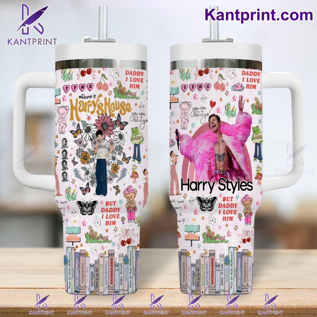 Harry Styles Music Custom Stanley Quencher 40oz Stainless Steel Tumbler With Handle