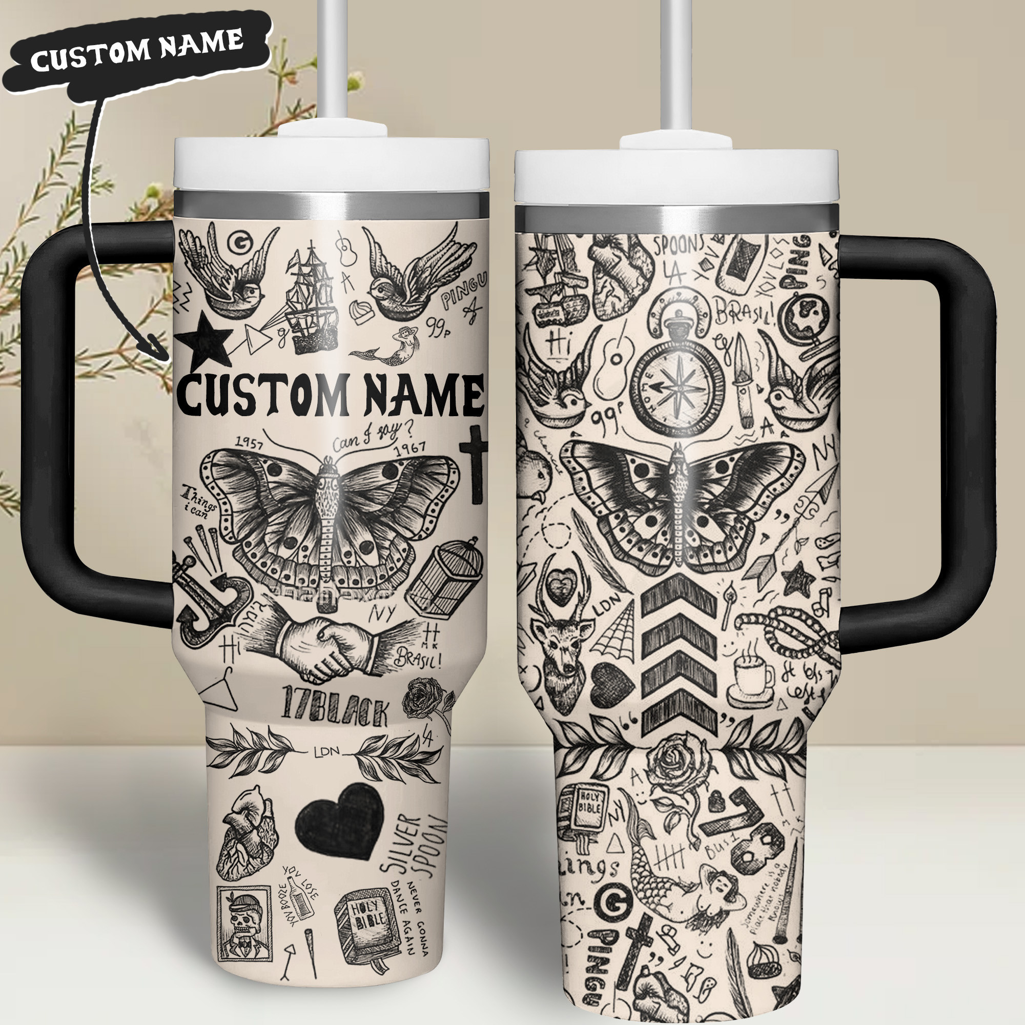 Harry Styles Music Custom Stanley Quencher 40oz Stainless Steel Tumbler With Handle