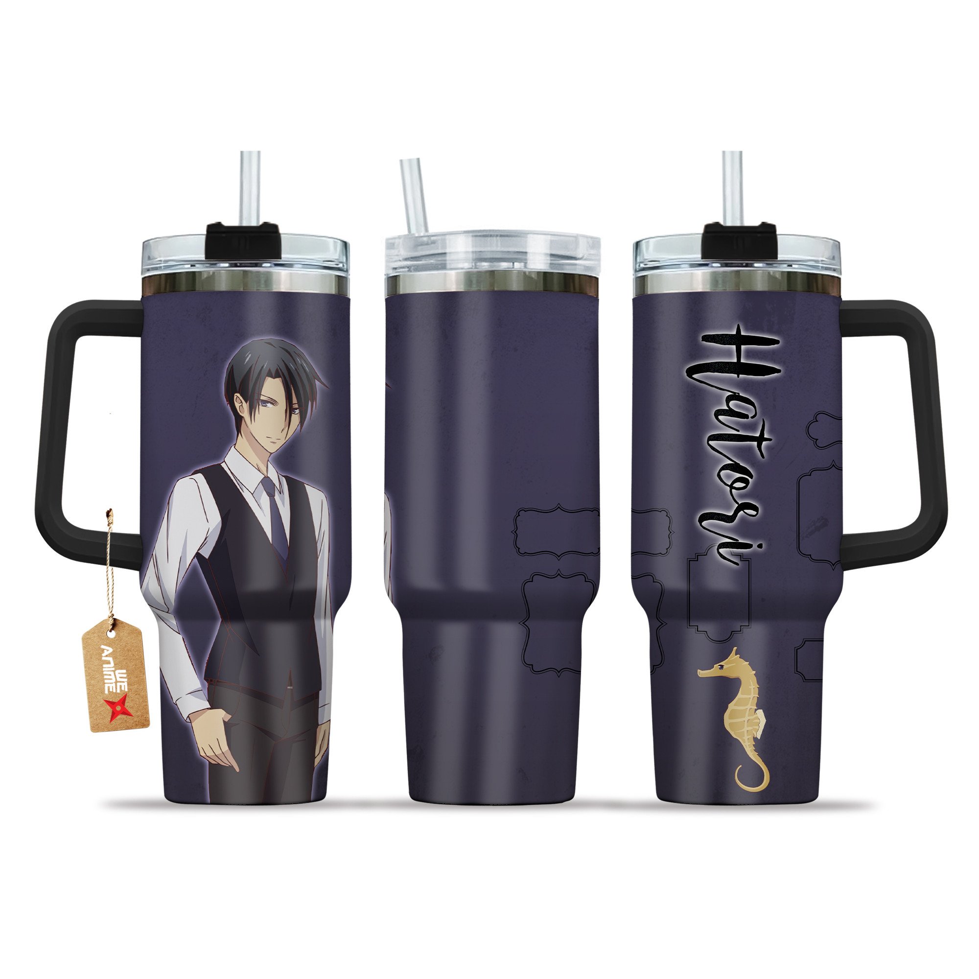 Hatori Sohma Fruits BasketÂ Anime Custom Stanley Quencher 40oz Stainless Steel Tumbler With Handle